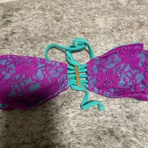 Lace bandeau bikini top